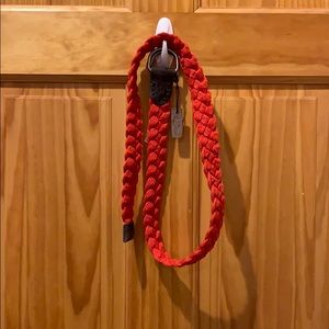 Abercrombie & Fitch Red Braided Cloth Belt
